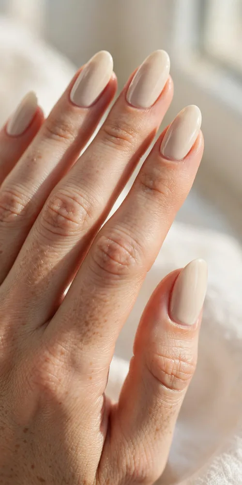 Oat milk cream november nail ideas