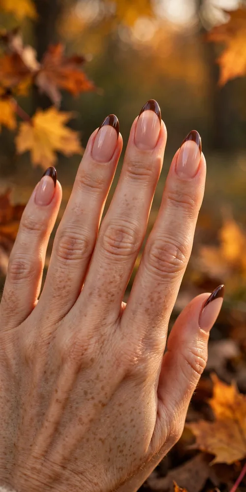 Espresso french tip november nail ideas