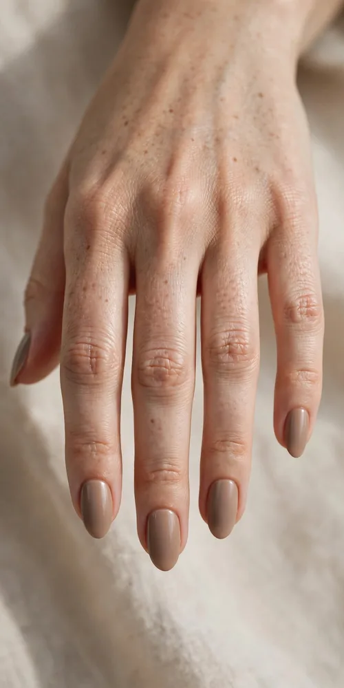 Warm taupe november nail ideas