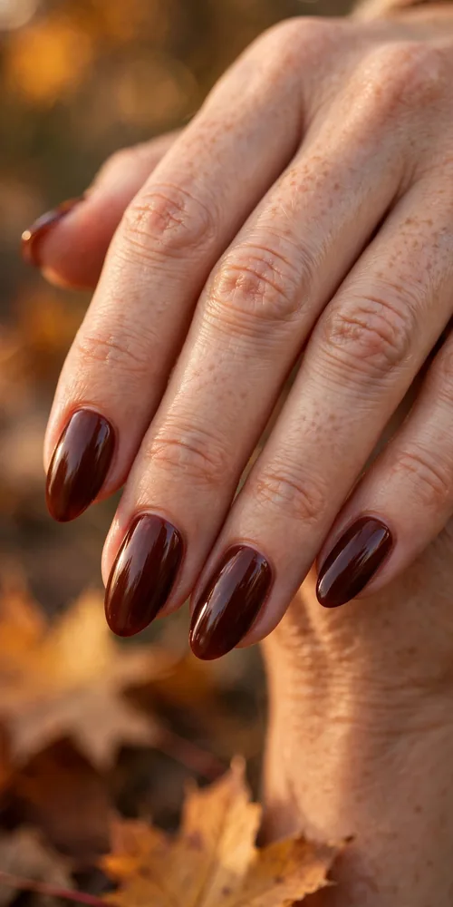 Mahogany almond november nail ideas