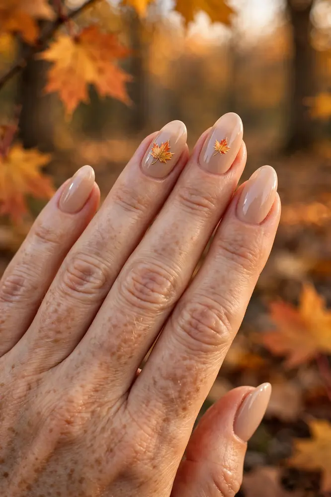 Maple leaf nail art november nail ideas