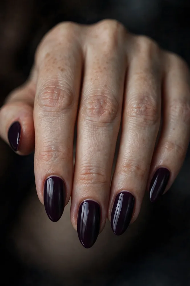 Midnight plum november nail ideas